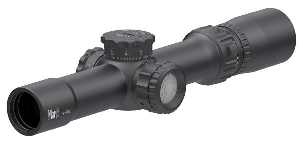 March Compact Tactical 1-10x24 FD-2 Reticle 0.1MIL Illuminated Riflescope D10V24TIML