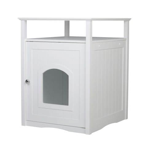 Zoovilla Cat Washroom Night Stand & Pet House in White