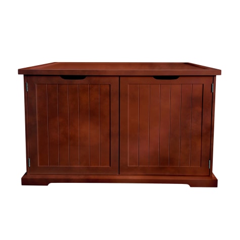 Zoovilla Large Walnut Cat Washroom Bench Litter Box Cover, 37.4" L X 21.25" W 22.75" H