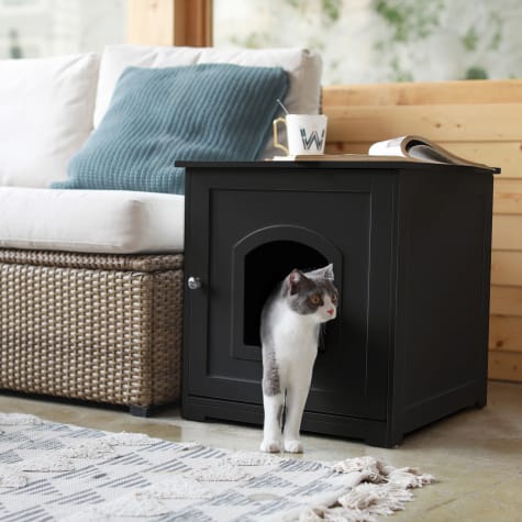 Zoovilla Black Kitty Litter Loo, 20.08" H