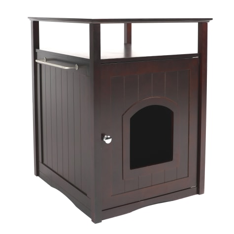 Zoovilla Cat Washroom-Night Stand & Pet House in Espresso