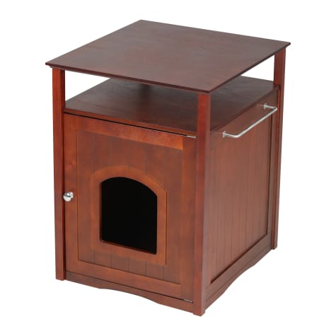 Zoovilla Cat Washroom-Night Stand & Pet House in Walnut
