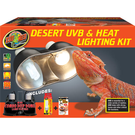 Zoo Med Desert UVB & Heat Lighting Dual Kit, 100 Watt