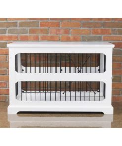 Zoovilla Slide Aside Crate And End Table In White, 35.43"L X 21.65"W X 23.5"H