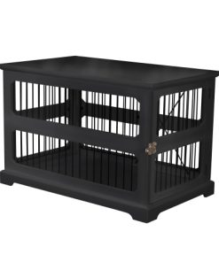 Zoovilla Slide Aside Crate And End Table In Black, 35.43"L X 21.65"W X 23.5"H