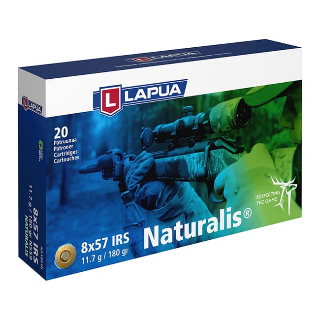 Lapua 8x57 IRS 180gr Naturalis Solid Box of 20 N318010
