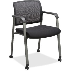 Lorell Mesh Back Guest Chair with Casters, Black, 1  (LLR30953)