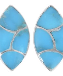 Zuni Inlaid Turquoise Post Earrings By Orena Leekya 3816