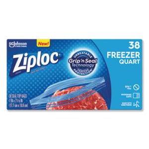 Ziploc Double Zipper Freezer s, 2.7 mil, 7.7", Quart, 342 s (SJN314444)