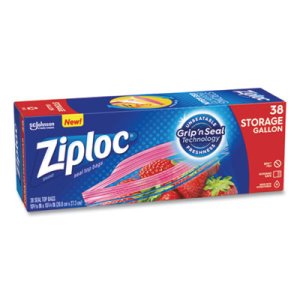 Ziploc Double Zipper Gallon Storage s, 1.75 mil, 342 s (SJN314470)