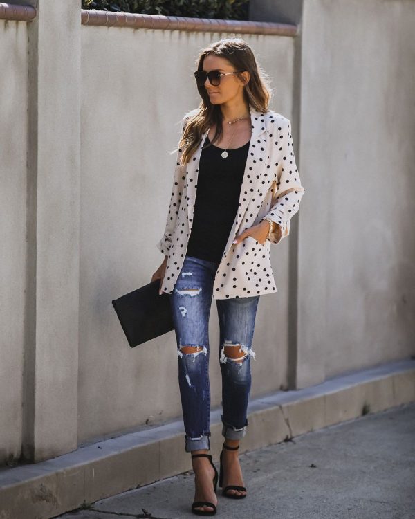 ZELDA POCKETED POLKA DOT BLAZER