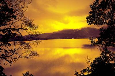 , "Sunset Behind the Mountain"
