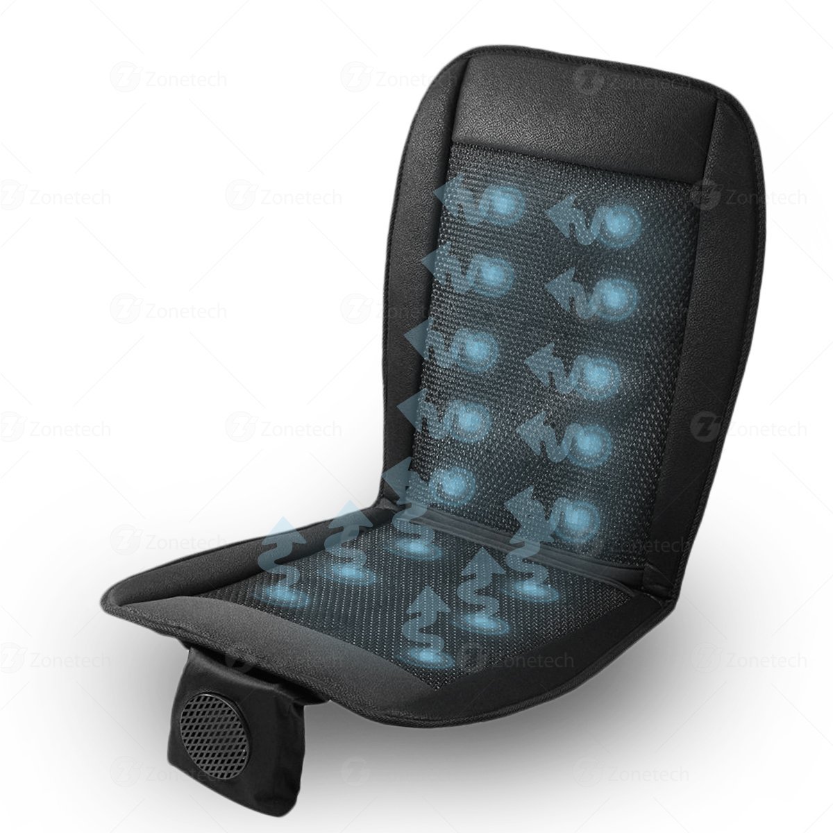 Zone Tech Cooling Car Seat Cushion -Pack Black 12V Automotive Adjustable Temperature Comfortable Cooling Car Seat Cushion