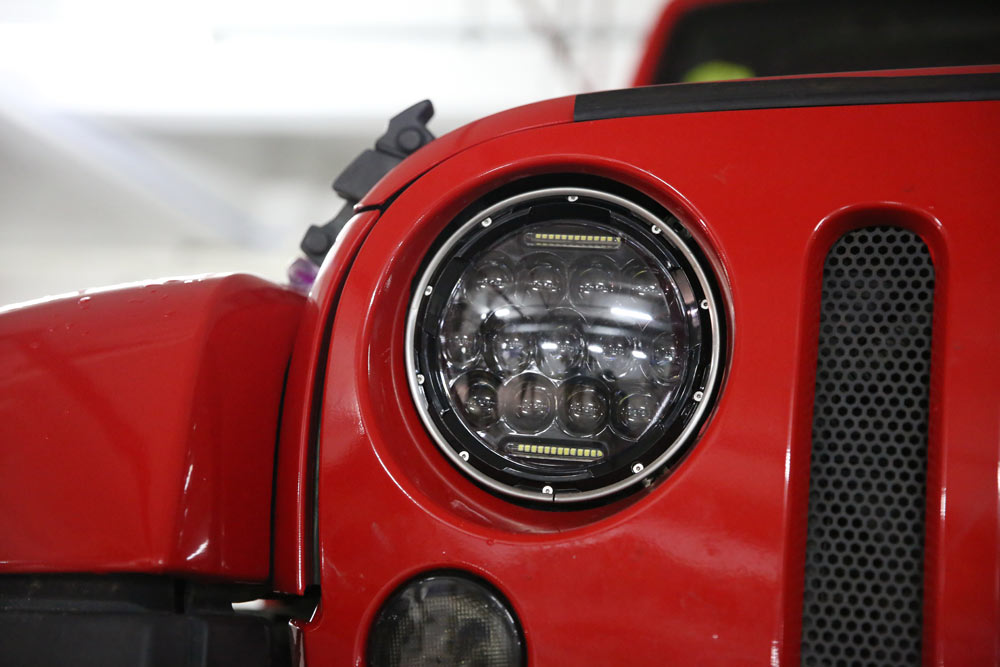 Zimtown 2x 7" 75W LED Headlight Hi/Lo Beam DRL Black for Jeep Wrangler JK LJ CJ
