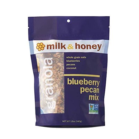 (Pack of 6) Milk & Honey Granola, Blueberry Pecan Mix, Non-GMO Project Verified, Women-Owned Company, 12 Ounces