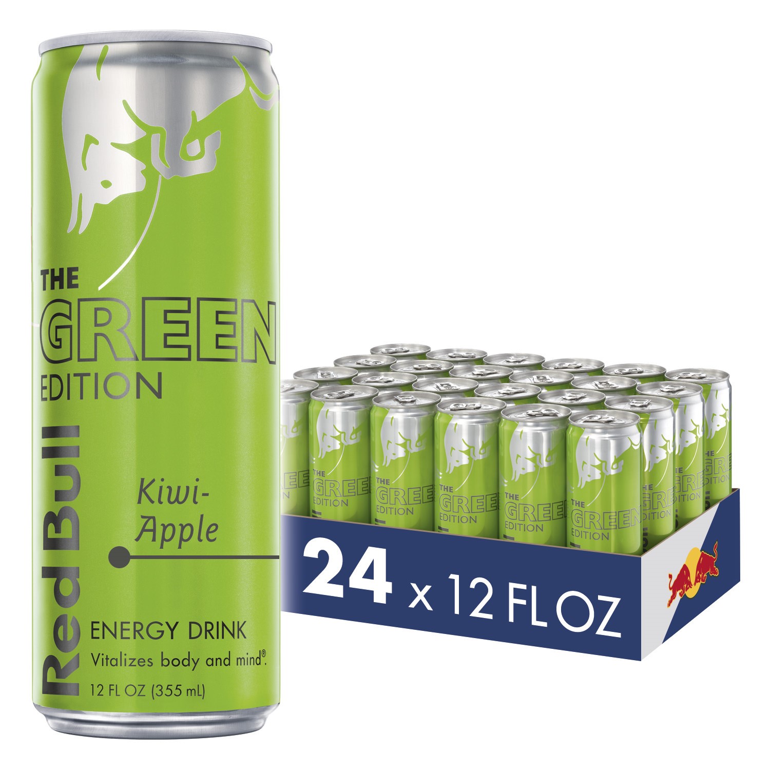 (24 Cans) Red Bull Energy Drink, Kiwi Apple, Green Edition, 12 fl oz