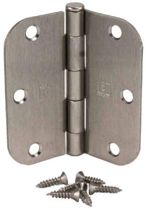 (Pack of 40) Hager 3 1/2 Inch Satin Nickel Door Hinges with 5/8" Radius Corners, Pack of 40