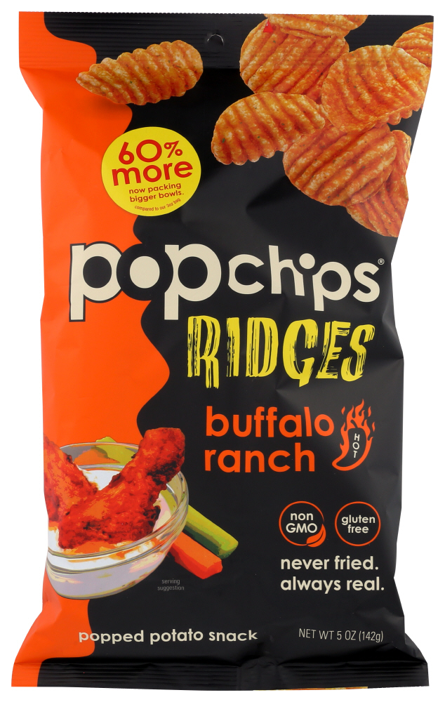 (12 Pack) Popchips Ridges Popped Potato Snack, 5 Oz