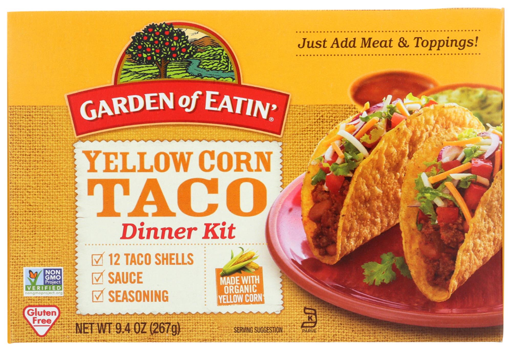 (12 Pack) Garden Of Eatin' Yellow Corn Taco Dinner Kit - Dinner Kit - Case Of 12 - 9.4 Oz, 9.4 Oz
