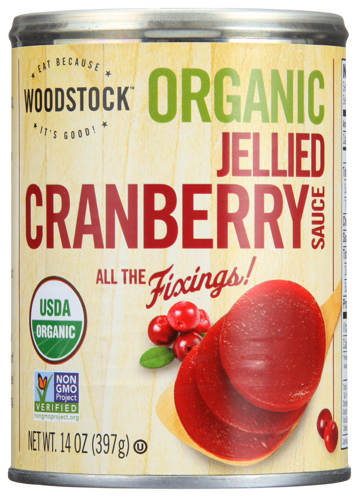 (12 Pack) Woodstock Organic Cranberry Sauce Jellied, 14 Oz.