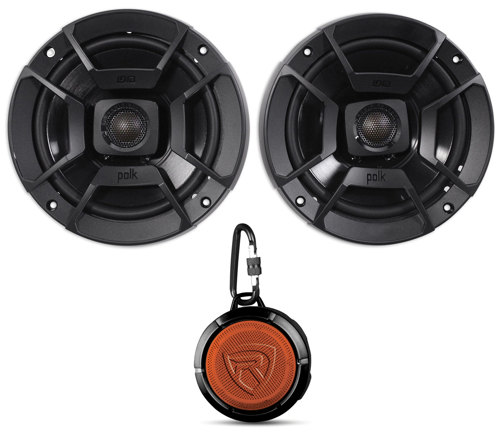 (2) Polk Audio DB652 6.5" 300w Car/Marine/Motorcycle Speakers+Speaker