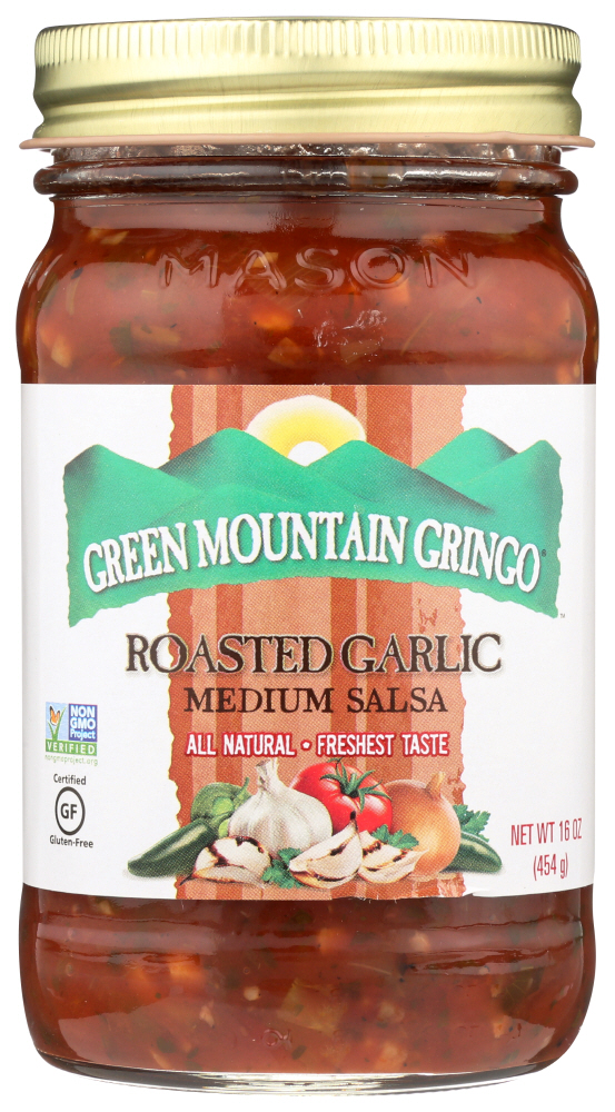 (12 Pack) Green Mountain Gringo Salsa, Roasted Garlic, 16 Oz.