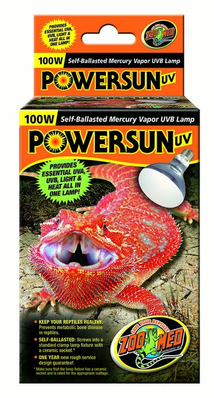 Zoo Med Laboratories 100 Watt Powersun® UV Self-Ballasted Mercury Vapor Lamp