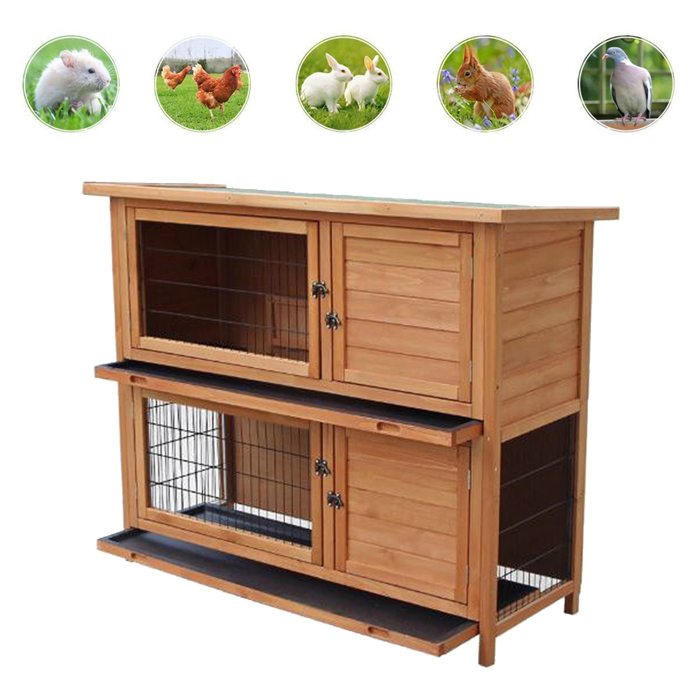 Zimtown 48" Waterproof Wooden Rabbit Bunny Guinea Pig Hutch