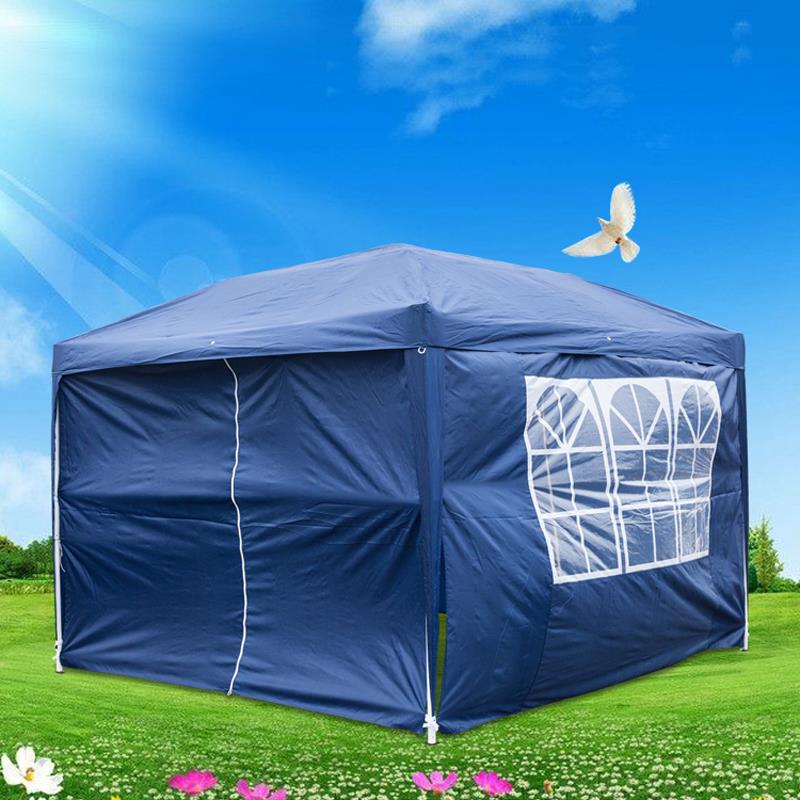 Zimtown 10' x 10' Pop-up Canopy Tent Instant Practical Waterproof Folding Tent w/4 with Carry Bag Blue