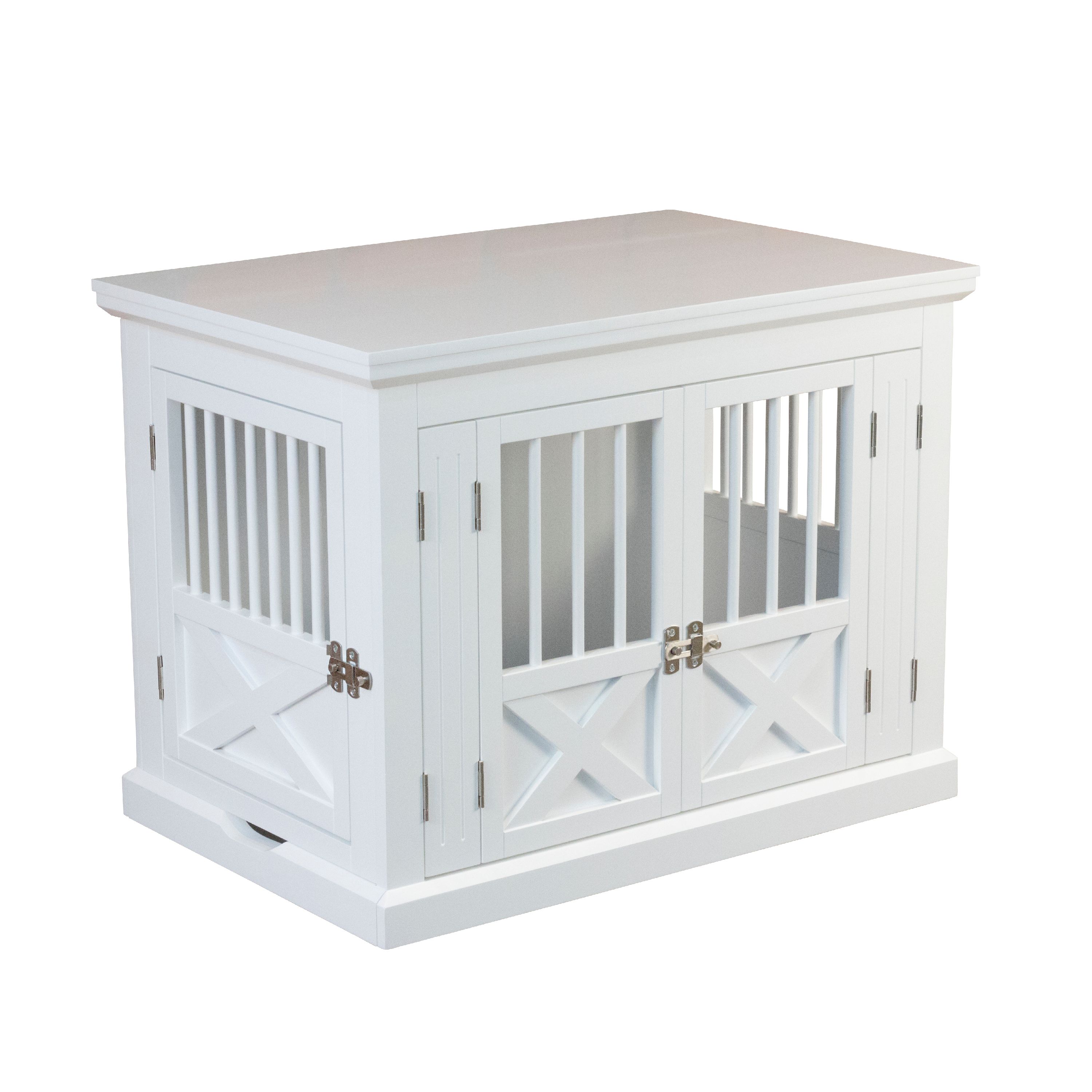 Zoovilla Triple Door Dog Crate, White, Medium, 30.63"L x 20.39"W x 23.23"H