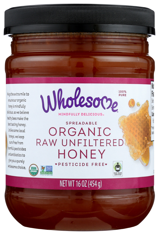 (6 Pack) Wholesome! Raw Honey, Organic, 16 Oz
