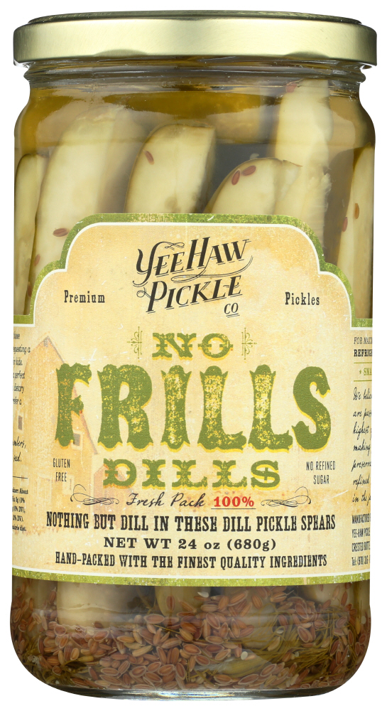 (6 Pack) Yee-Haw Pickle Dills Pickle No Frills, 24 Oz.