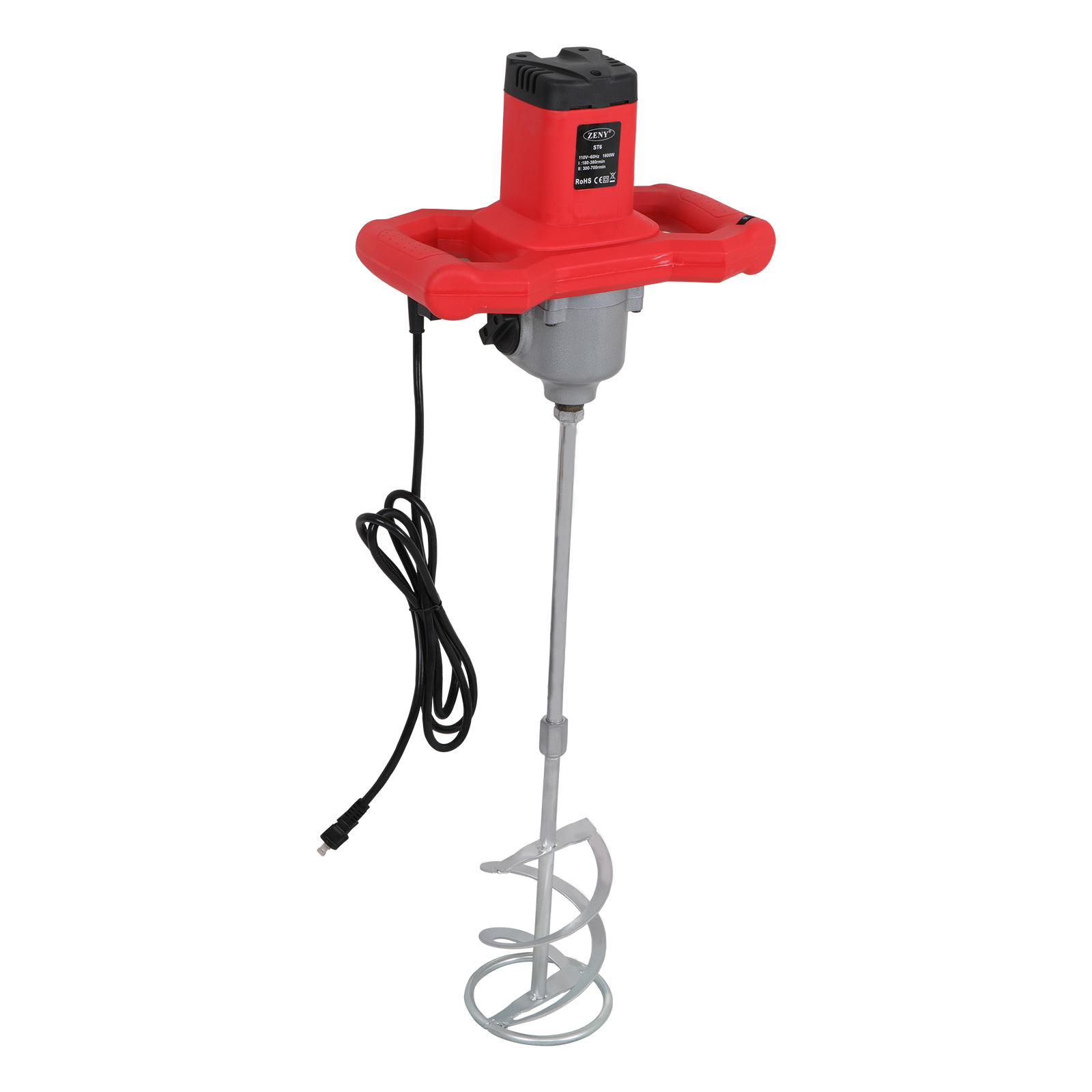 Zeny Electric Mortar Mixer 1600W Dual High Low Gear 6 Speed Paint Cement Grout