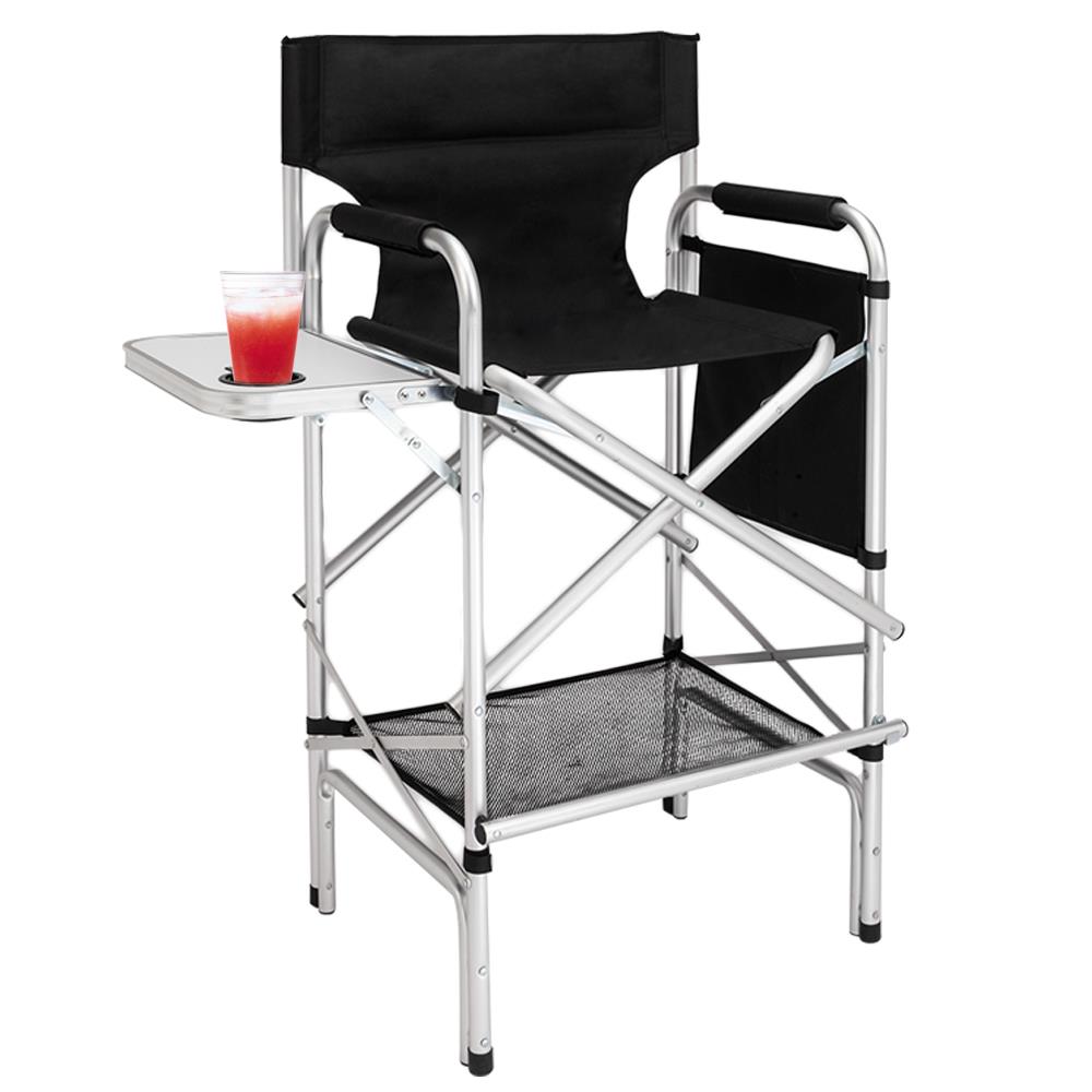 Zimtown Aluminum Frame Tall Director's Chair with Folding Table