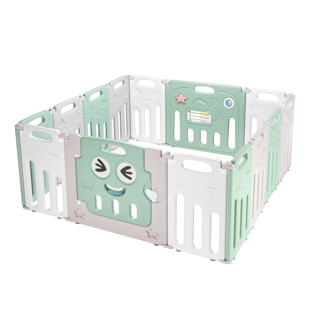 Zimtown HDPE 14 Panels Foldable Baby Playpen BPA-Free Play Yards Activity Center