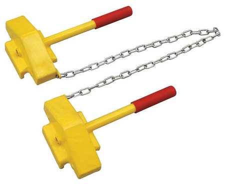 ZORO SELECT 22XW93 Rail Car Wheel Chock,Steel,Yellow