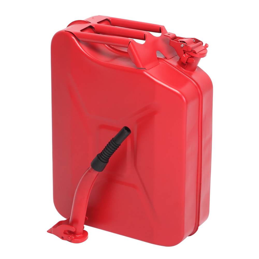 Zimtown 5 Gallon Petrol Jerry Can with Spout, 20L 0.6mm Cold Rolled Steel Gasoline Fuel Container Caddy Tank, for Emergency Backup