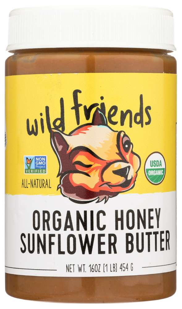 (6 Pack) Wild Friends Nut Butter, Honey Sunflower, Organic, 16 Oz