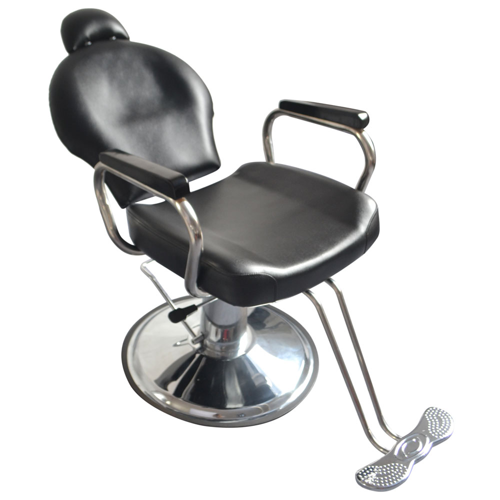Zimtown Reclining Hydraulic Barber Chair, Heavy Duty Classic All Purpose Barbershop Black Chair with Headrest, Salon Styling Beauty Spa Shampoo Equipment, 360 Degree Swivel