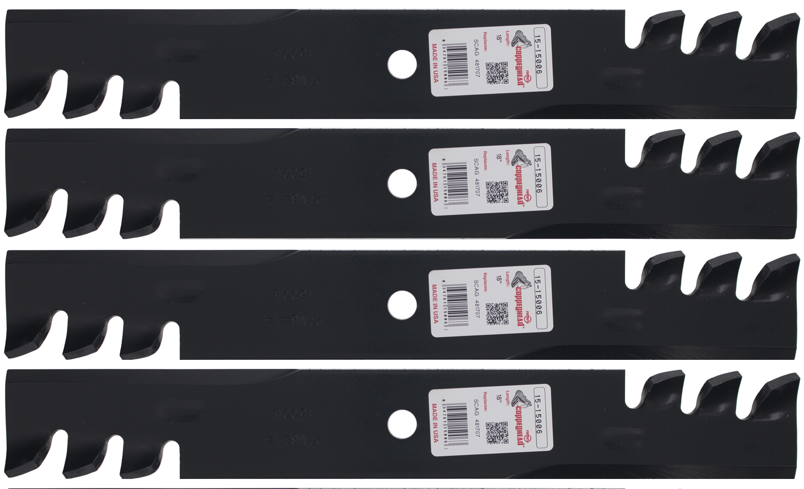 (4) Rotary® Blades for Snapper® 1-7344 1-7037 101485 75751 36in. 52in. Deck