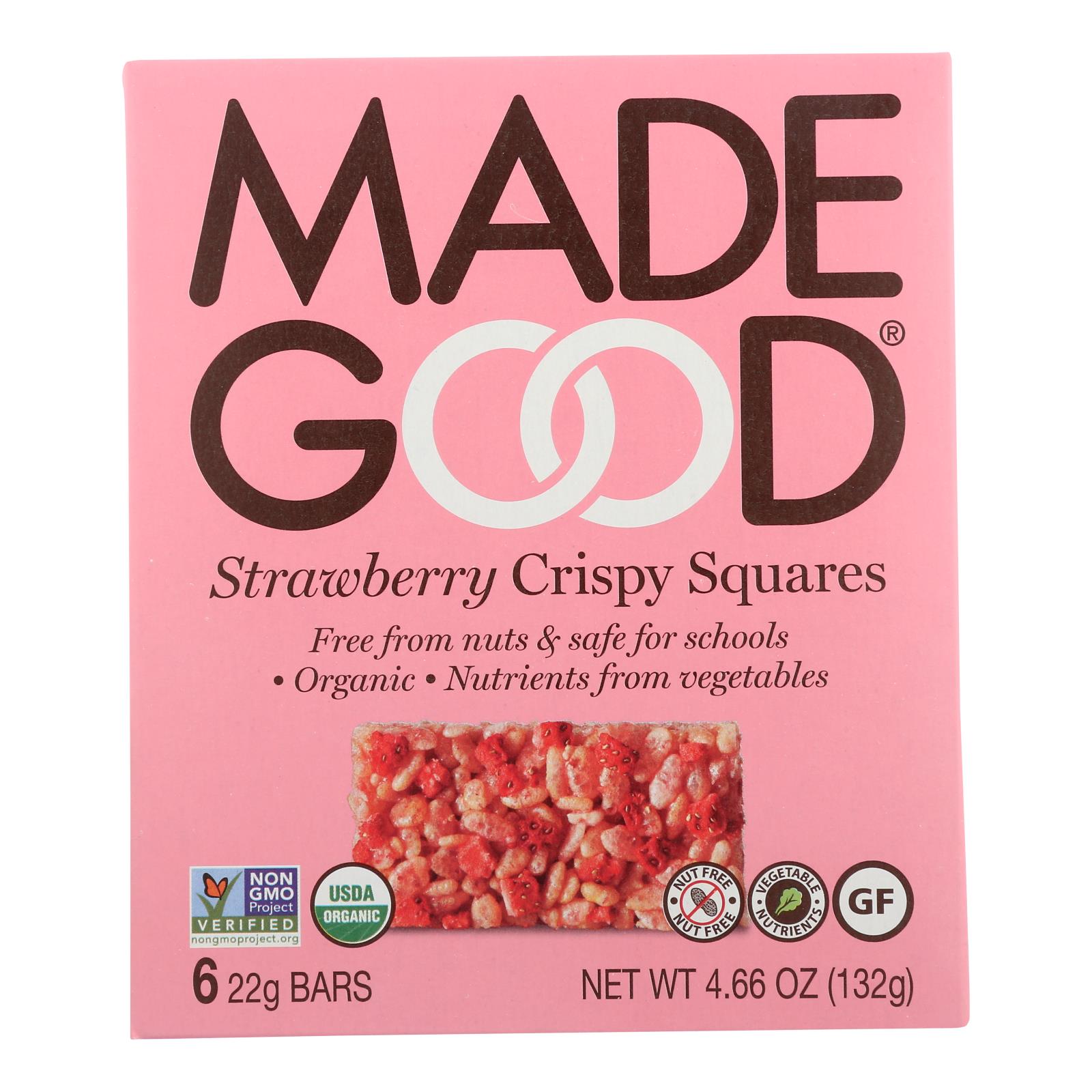 (6 Pack) Made Good Crispy Squares Strawberry, 4.68 Oz