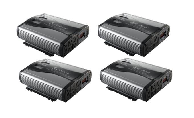 (4) Cobra CPI1575 1500 WATT DC to AC Car Power Inverters w/ 3 Outlets & USB Port