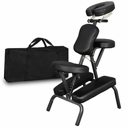 ZENSTYLE Portable Light Weight Massage Chair Leather Pad Travel Massage Tattoo Spa Chair w/Carrying Bag