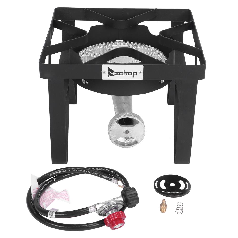 ZOKOP Propane 200,000-BTU Single Outdoor Burner with CSA Certified 0-20PSI High Pressure Regulator