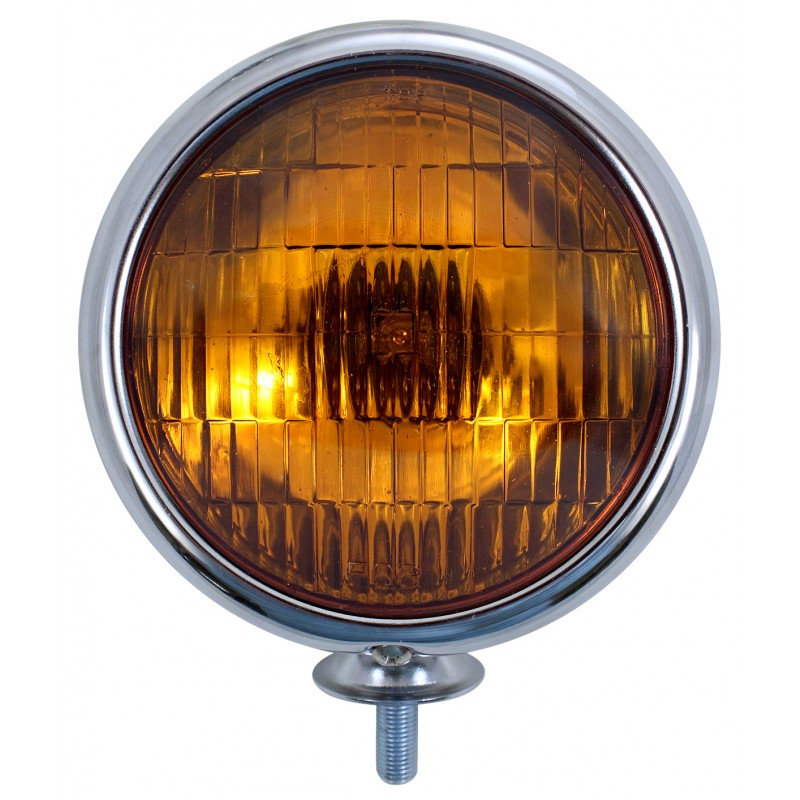 (2) 5" Round Antique Vintage Car Truck Hot Rod Halogen Fog Lights / Amber Lens
