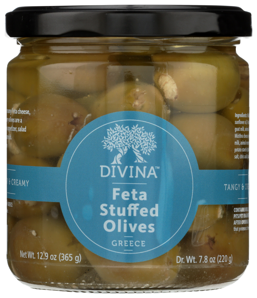 (6 Pack) Divina Olives Stuffed With Feta Cheese, 7.8 Oz.