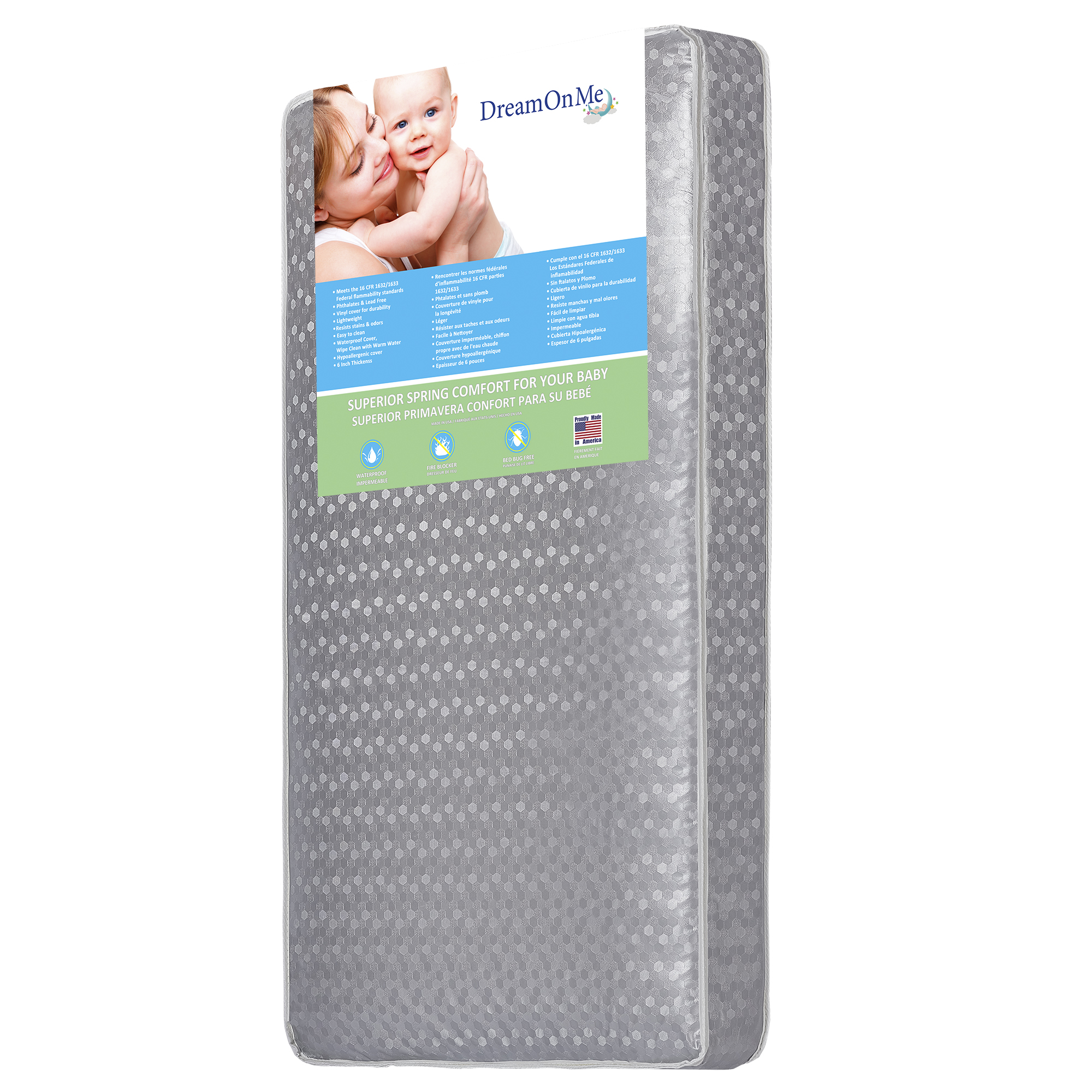 "Dream On Me, Superior Slumber 6” 112 Coil Inner Spring Crib And Toddler Mattress "