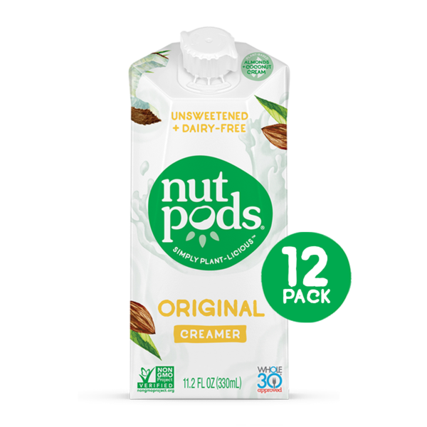 (Pack of 12) nutpods Unsweetened Original Liquid Coffee Creamer, 11.2 fl oz Container | Dairy-free, Keto, Non-GMO, Made From Coconut and Almond