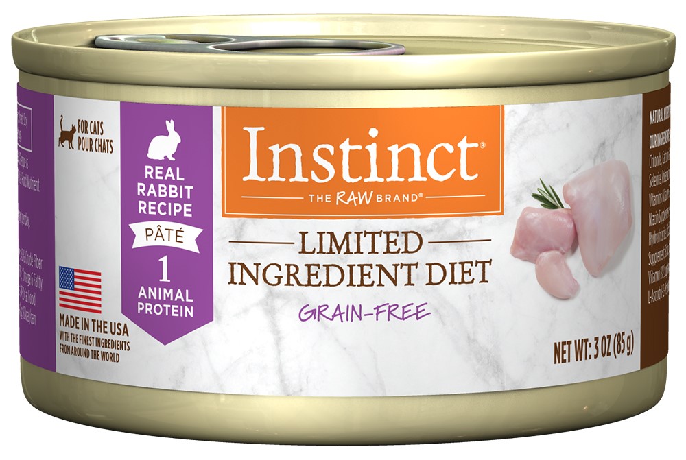 (Case of 24) Instinct Limited Ingredient Diet Grain-Free Real Rabbit Recipe Natural Wet Canned Cat Food by Nature's Variety, 3 oz. Cans