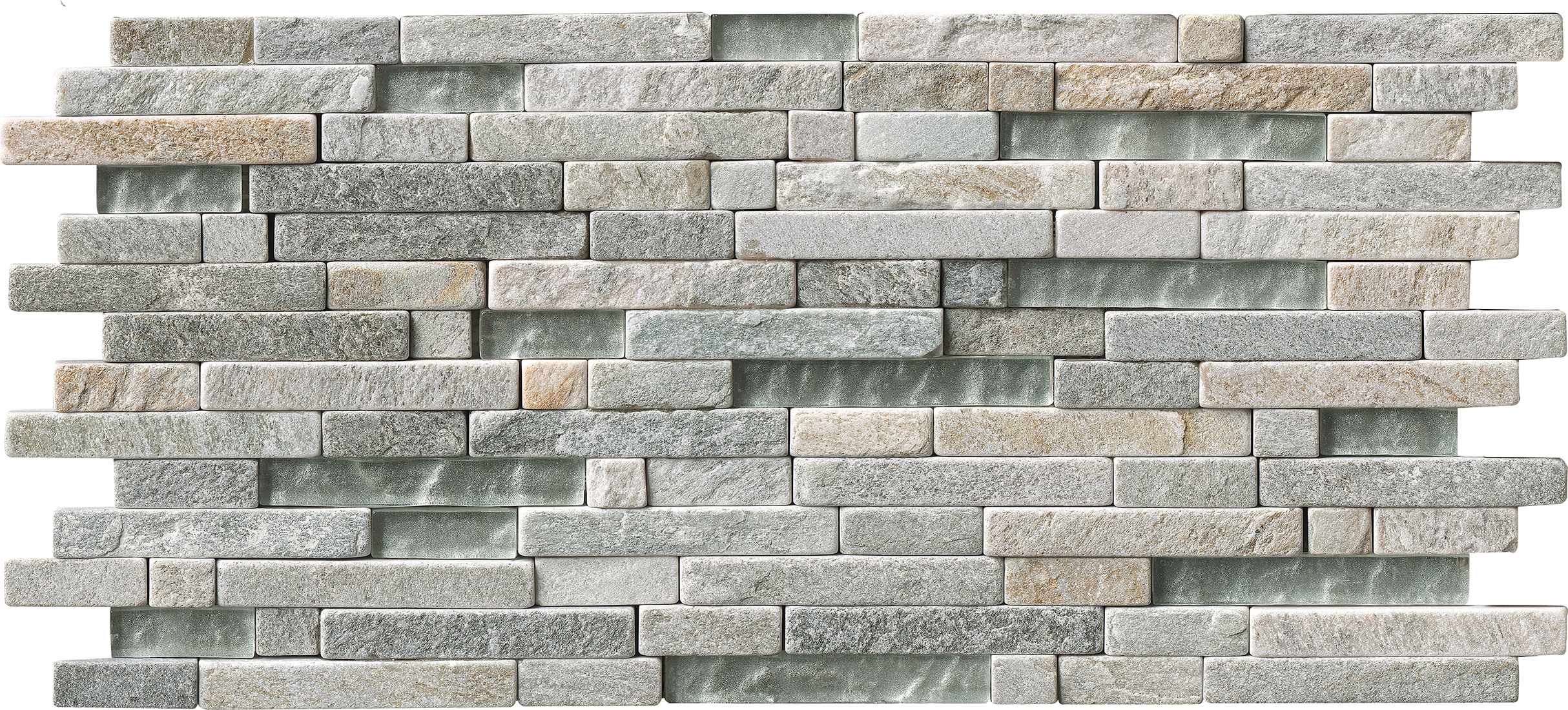 Harvest Moon Interlocking 8 in. x 18 in. x 8mm Glass and Stone Mesh-Mounted Mosaic Tile (10 sq. ft. / case)